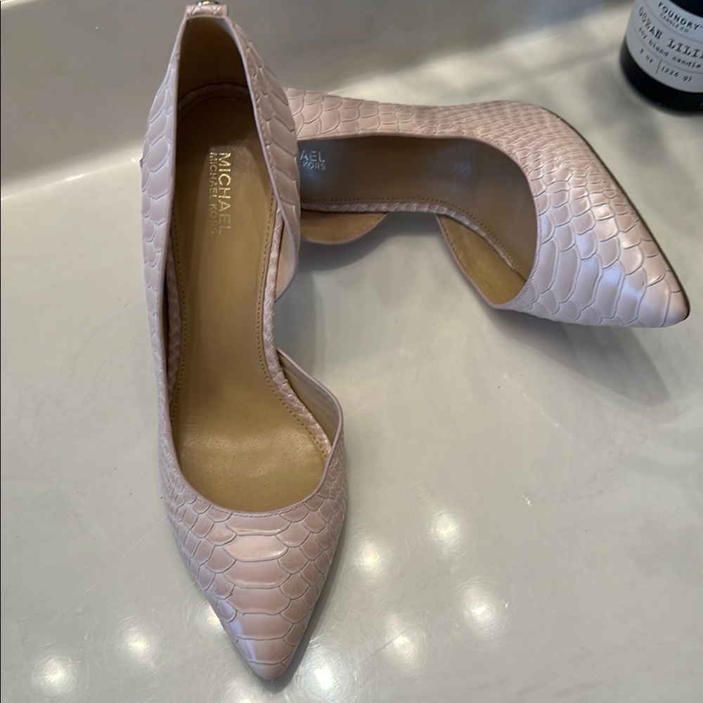 Michael Kors Pink Textured Stiletto Heels